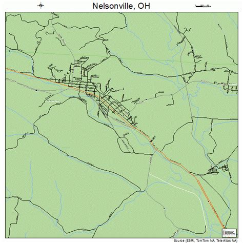 Nelsonville Ohio Street Map 3953886