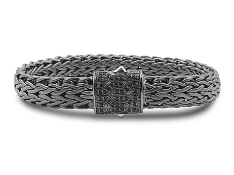 John Hardy Men's 11MM Silver with Matte Black Rhodium Classic Chain ...