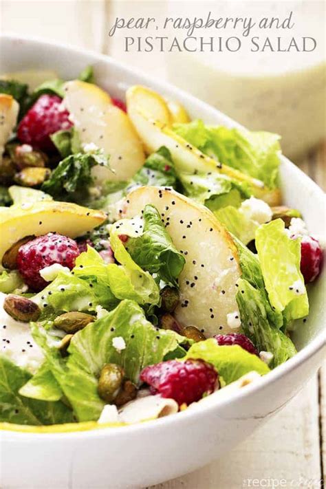 Pear, Raspberry and Pistachio Salad with a Creamy Poppyseed Dressing | The Recipe Critic