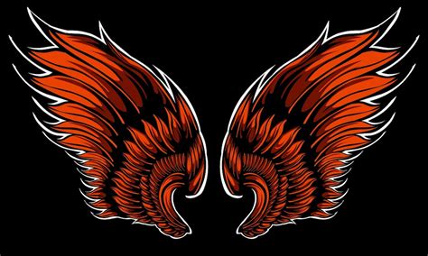 Premium Vector | Vector illustration of red angel wings tattoo