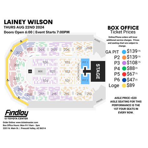 Seating Charts | Findlay Toyota Center