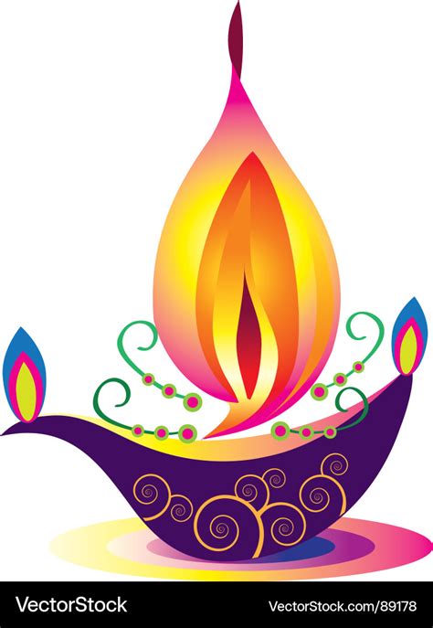 Indian oil lamp Royalty Free Vector Image - VectorStock