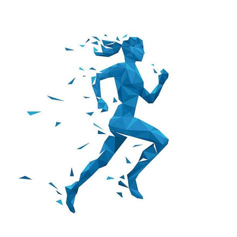 Active running woman vector illustration. Energy jogging woman ...