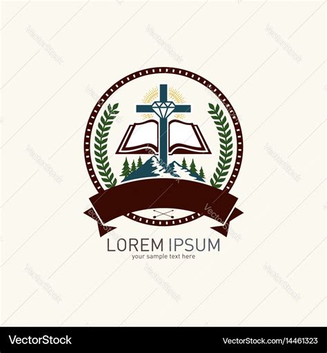 Christian logo with biblical symbols Royalty Free Vector