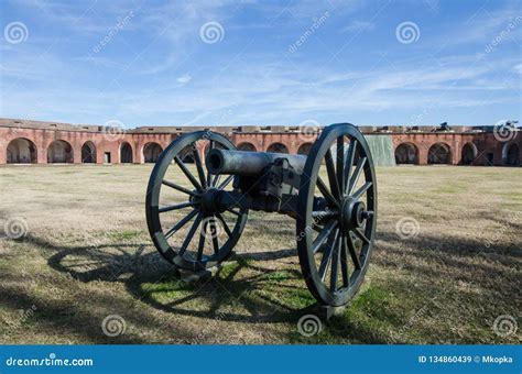 A Large Cannon at Fort Pulaski National Monument Near Savannah Georgia ...