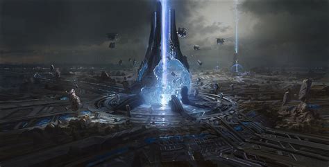 Halo 4 gravity well concept art. Fantasy Places, Sci Fi Fantasy ...