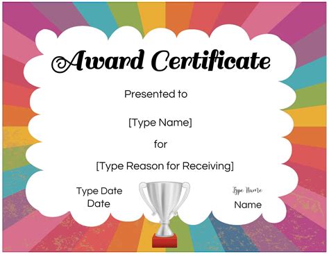 Free Custom Certificates for Kids | Customize Online & Print at Home