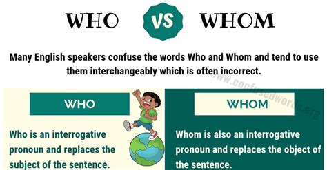 WHOM or WHO? When do you use Whom vs Who? | Commonly confused words ...