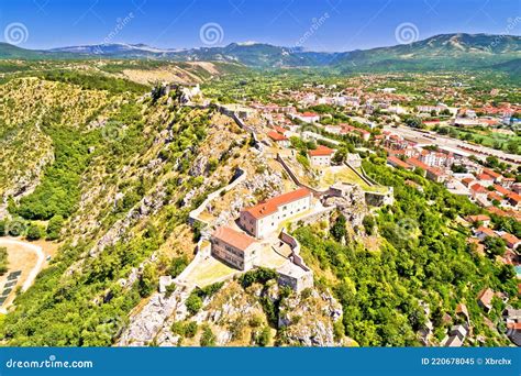 Knin Fortress on the Rock Aerial View Stock Image - Image of famous ...