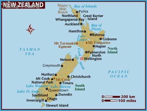 Capital Of New Zealand Map - TravelsFinders.Com