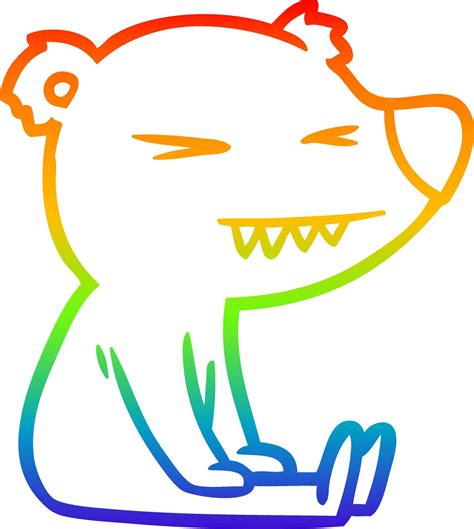 rainbow gradient line drawing angry polar bear cartoon 8684766 Vector Art at Vecteezy