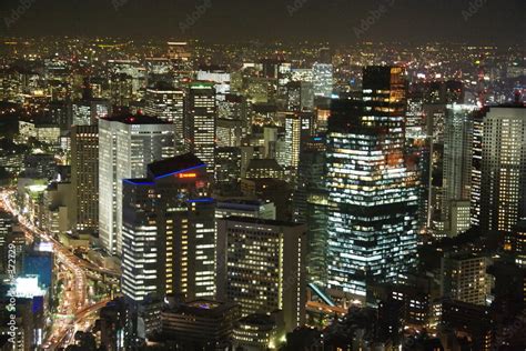 tokyo night skyline Stock Photo | Adobe Stock