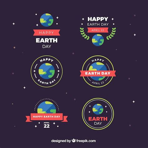Free Vector | Pack of earth day vintage stickers