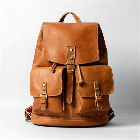 Mens Classics Leather Travel Backpack CW915793