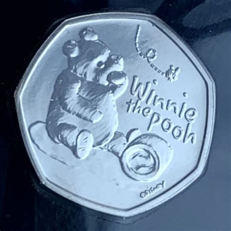 Winnie the Pooh and Friends 50p Tigger and Owl - BU, Colour Silver and Gold Proof 50p