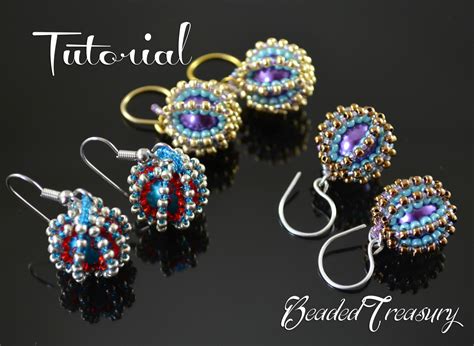 BEADED DELIGHTS - beadwoven earrings tutorial / Beading tutorial / Earring pattern / Beaded bead ...