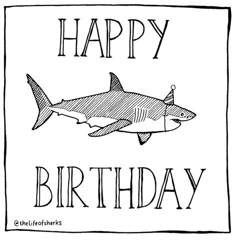 Sharks ‘Happy Birthday’ A6 Greetings Card with Envelope – The Life of Sharks