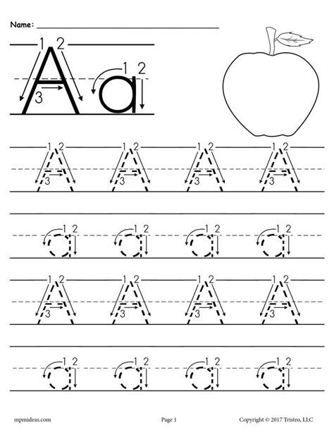 Handwriting Worksheet With Arrows