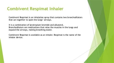 Combivent Respimat (Ipratropium/Albuterol) - Price, Uses and Side Effects | PPT