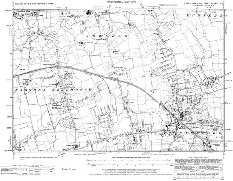 Wickford, Ramsden Bellhouse, Downham Essex 1938 (72-SE) Old Map repro. | eBay