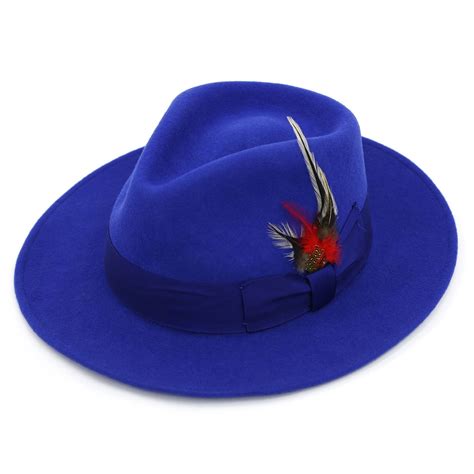 Royal Blue Premium Wool Fedora Hat | Wool fedora hat, Wool fedora, Fedora hat