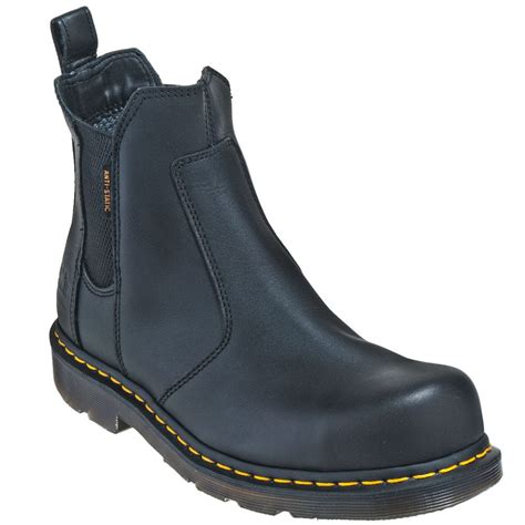 Dr. Martens Boots: Men's Safety Toe R13348001 Black Slip-On Boots