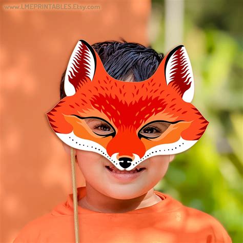 Red Fox Mask Printable Animal Masks Halloween Costume Paper - Etsy UK