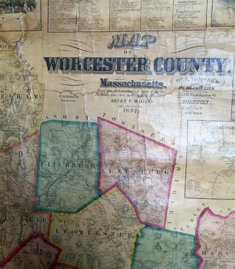 MAP OF WORCESTER COUNTY MASSACHUSETTS par [MAP- WORCESTER COUNTY ...