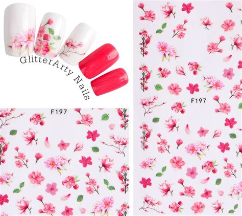 Pink Blossom Nail Stickers – 197 – Glitter Arty Nails