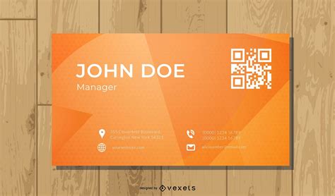 Orange Qr Code Business Card Design Vector Download - vrogue.co