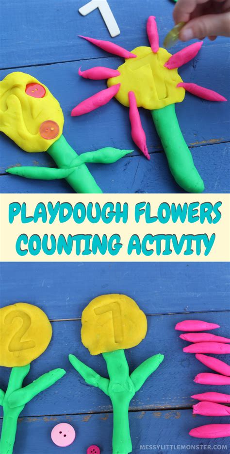 Playdough Flowers Counting Activity | Playdough activities preschool, Kids learning activities ...