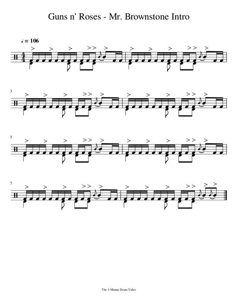 Guns n' Roses Mr. Brownstone Intro - Guns n' Roses Mr. Brownstone Intro ...