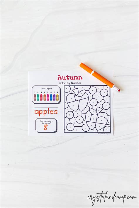 Autumn Color by Number Printables - CrystalandComp.com