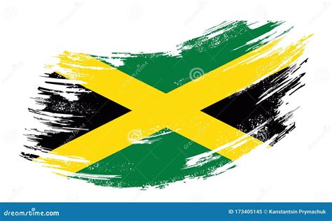 Jamaican Flag Grunge Brush Background. Vector Illustration. Stock ...