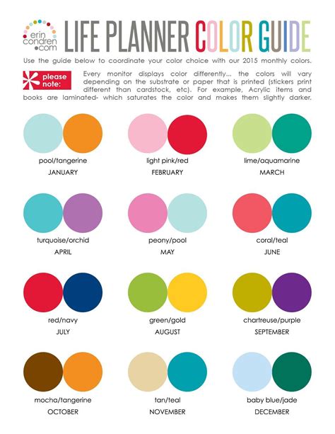 Image result for suggested color combinations erin condren 2017 | Good ...