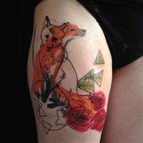 Watercolor fox tattoo - 50+ Examples of Fox Tattoo | Art and Design ...