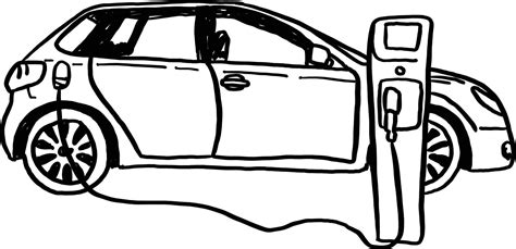 electric car vector illustration sketch hand drawn 3107785 Vector Art ...