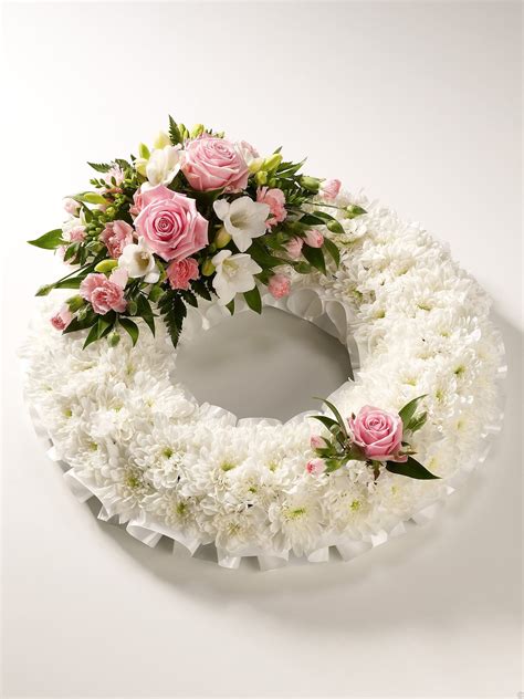 Based Wreath in Pink and white | Brodies Blooms and Gifts