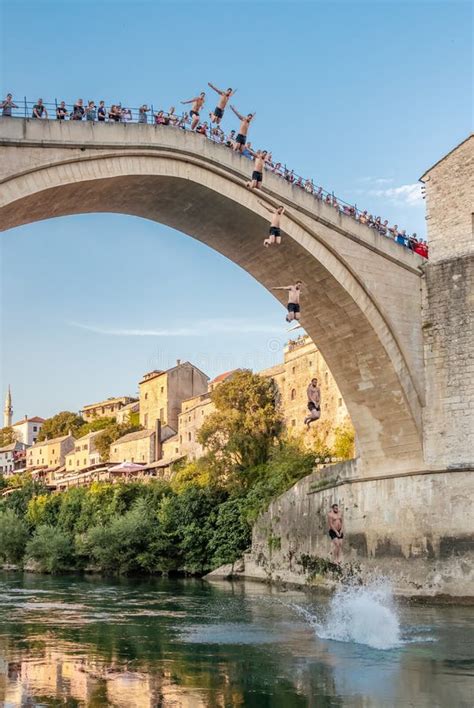 Man Jumping Very High Ancient Bridge Mostar Stock Photos - Free & Royalty-Free Stock Photos from ...