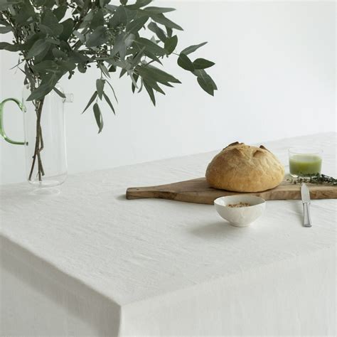 Linen Tablecloth in White Color / Round, Square, Rectangular ...