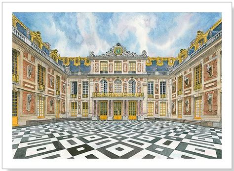 Palace of Versailles | illustration | Building art, Architecture ...