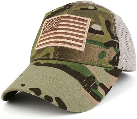 Armycrew USA American Flag Desert Embroidered Tactical Patch with Mesh