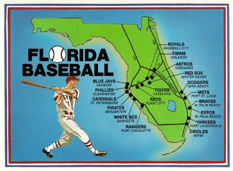 Postcard of Florida Spring Training Baseball Stadium Map | Topics ...