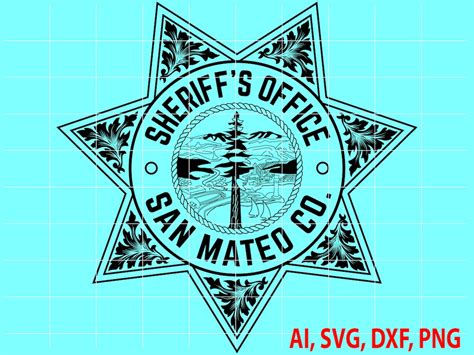 San Mateo Co. Sheriff Badge, Logo, Seal, Custom, Ai, Vector, SVG, DXF, PNG, Digital - Etsy