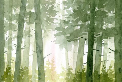 Painting the forest with watercolor : part 3 pine trees | Sarah Van Der ...