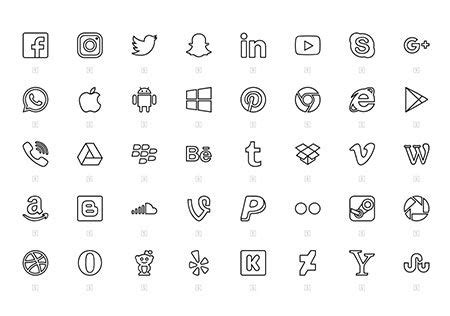 40 Minimal Social Media Icons | Social media icons, App store icon, Iphone icon