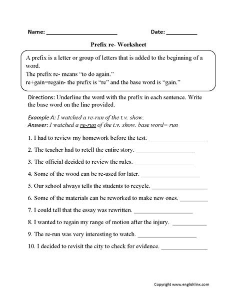 Englishlinx.com | Prefixes Worksheets