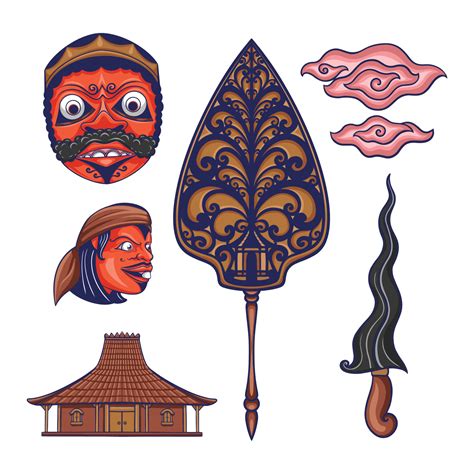 nusantara culture vector set 13105069 Vector Art at Vecteezy