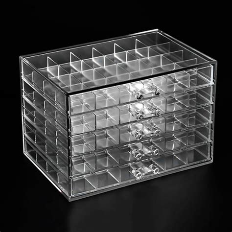 5 Layers Drawer Clear Acrylic Storage Box Nail Polish Rack Makeup ...