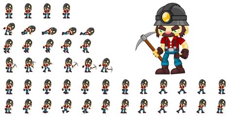 Premium Vector | Miner game character